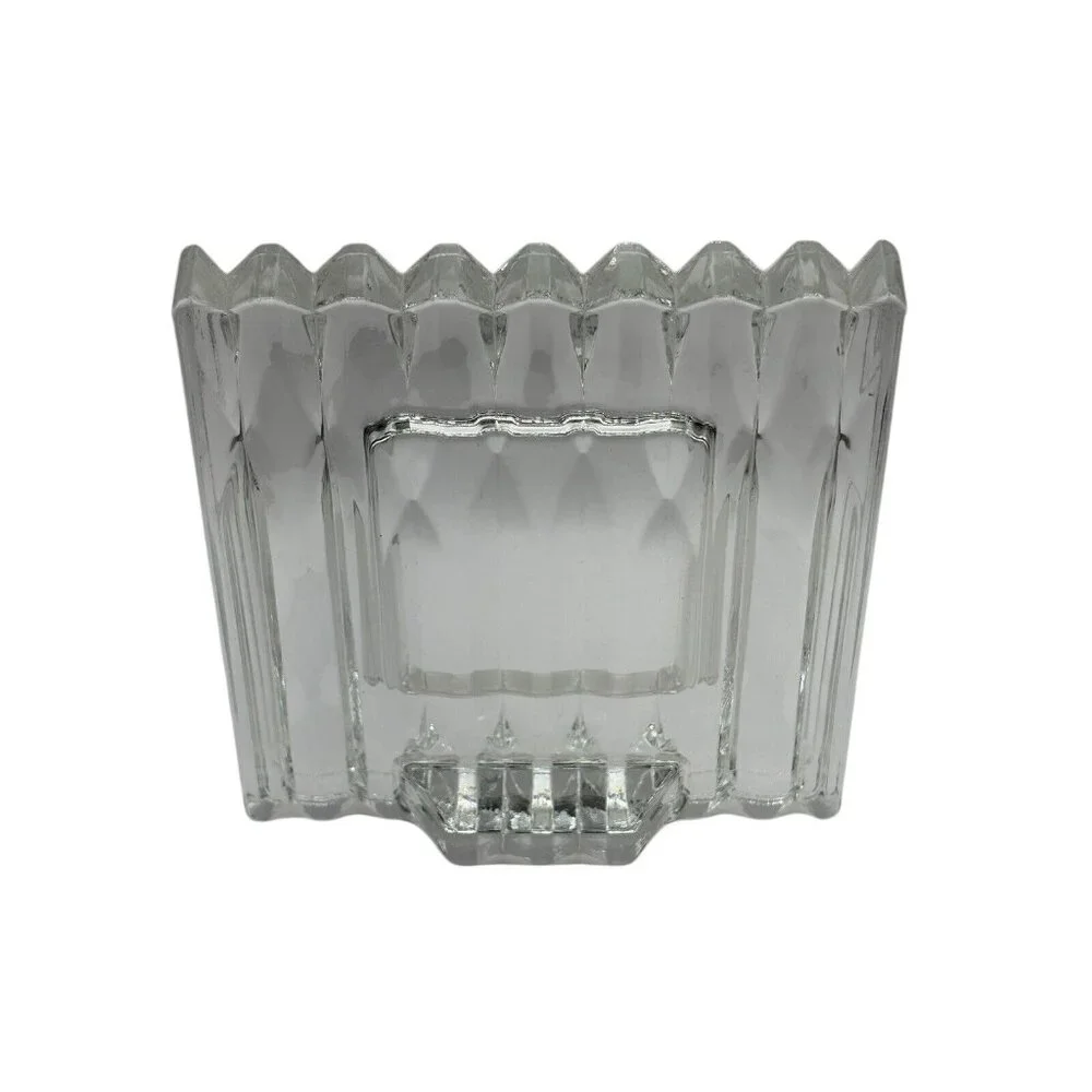 Picture Frame Solid Glass Wavy Sides Thick Glass Stand In‎ Back 2 x 2 In Picture